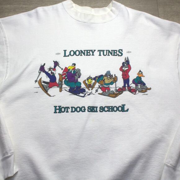 Vintage 1991 Acme Clothing Looney Tunes Hot Dog Ski School XL - Picture 1 of 7